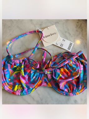 Kulani Kinis Multicolor Floral Bikini Set- Blue, Pink, Yellow